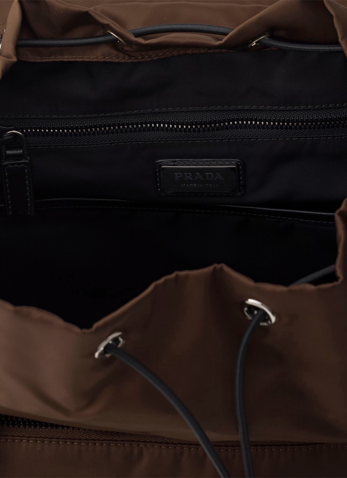 Prada Explore Re-Nylon rugzak met leren details - detail 5 bruin