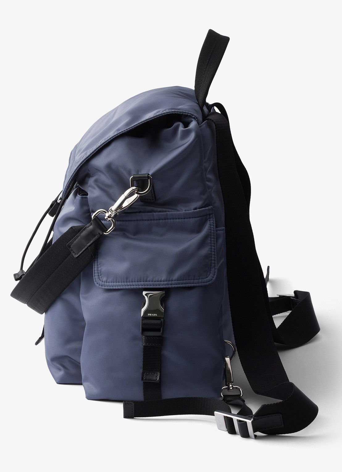 Prada Explore Re-Nylon rugzak met leren details - detail 3 donkerblauw