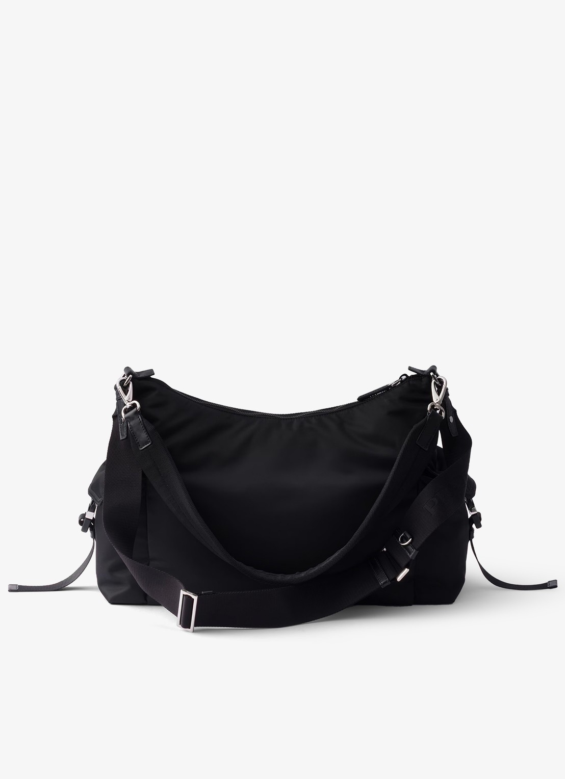 Prada Explore Re-Nylon schoudertas met leren details - achterkant 7 zwart