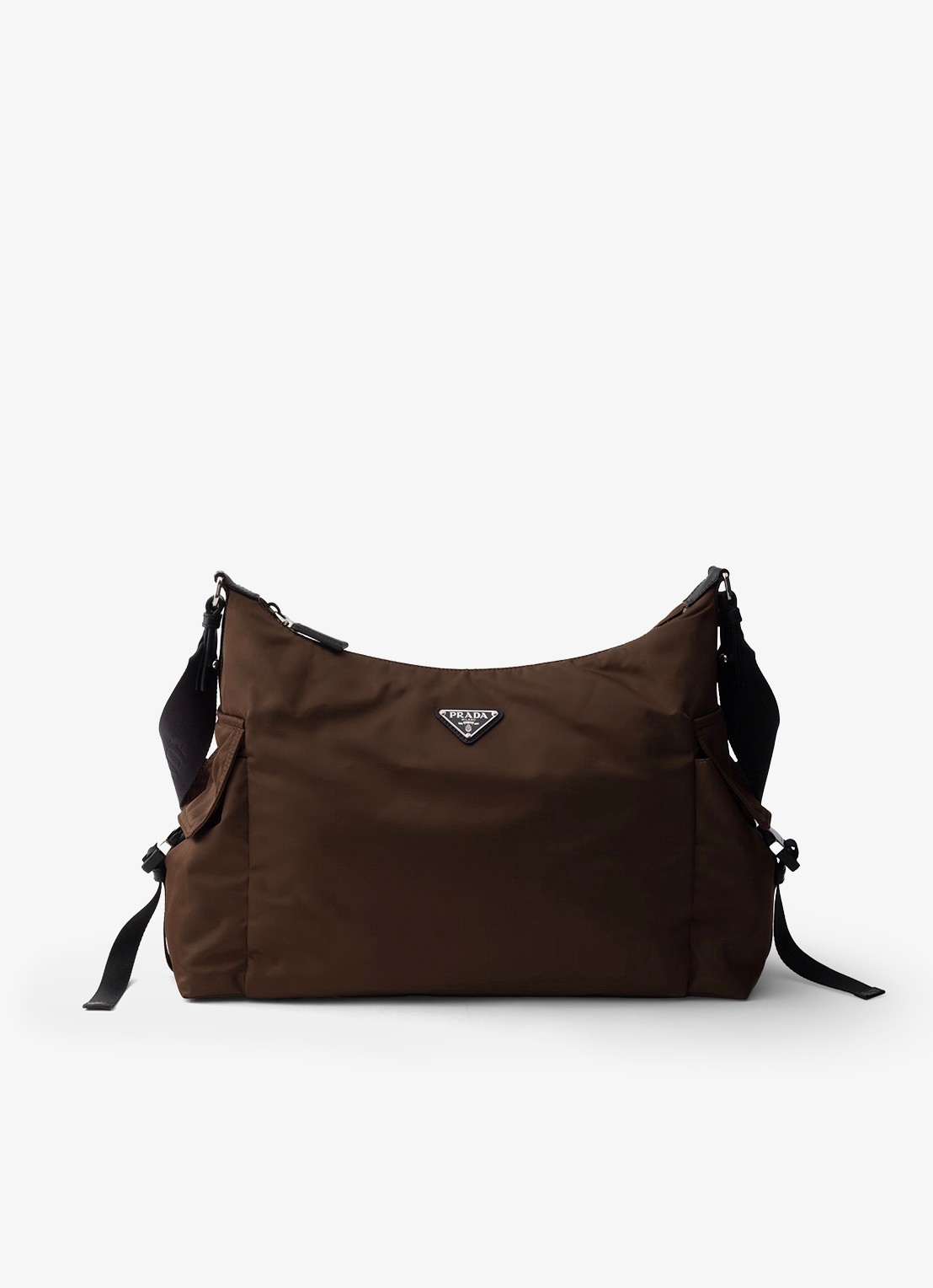 Prada Explore Re-Nylon schoudertas met leren details - voorkant 5 bruin