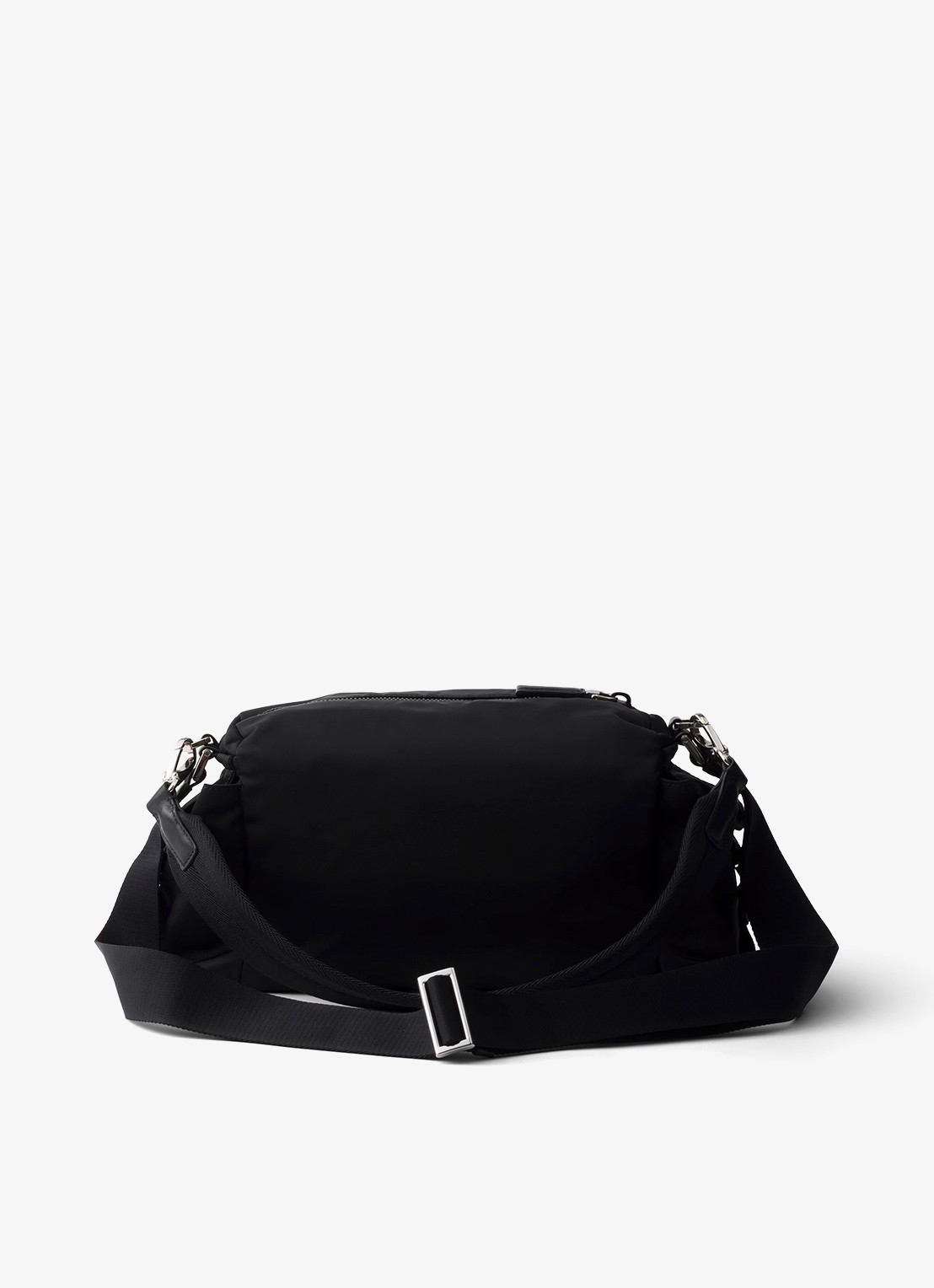 Prada Explore Re-Nylon schoudertas met leren details - achterkant zwart