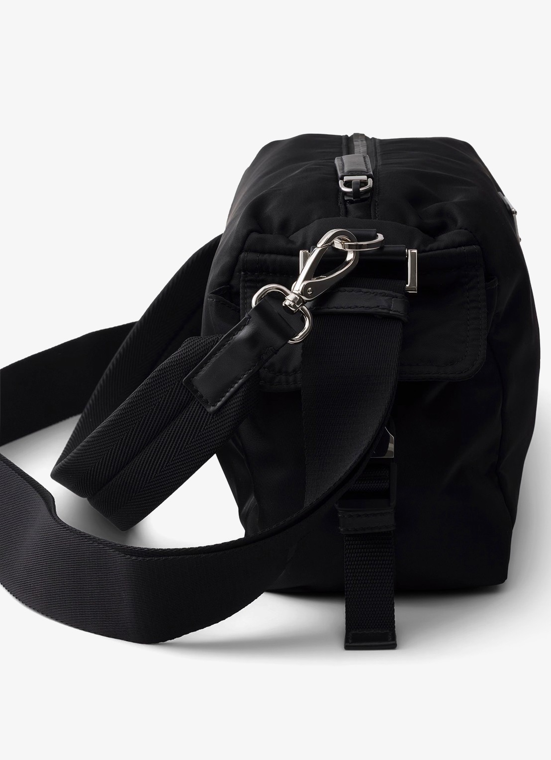 Prada Explore Re-Nylon schoudertas met leren details - detail 2 zwart