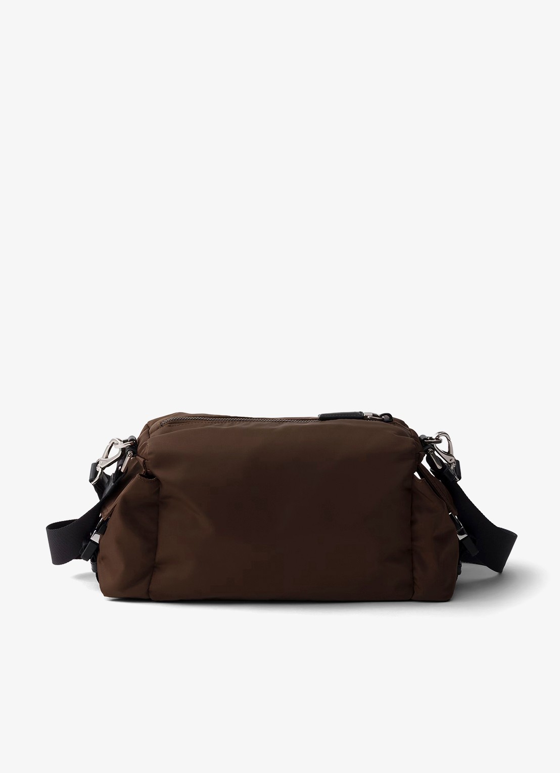 Prada Explore Re-Nylon schoudertas met leren details - achterkant 7 bruin