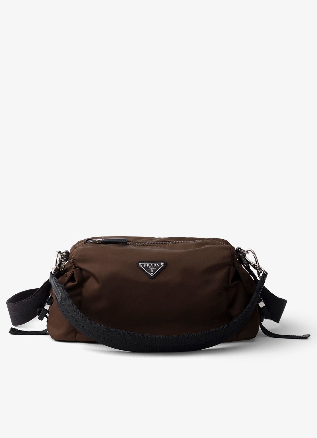 Prada Explore Re-Nylon schoudertas met leren details - voorkant 5 bruin