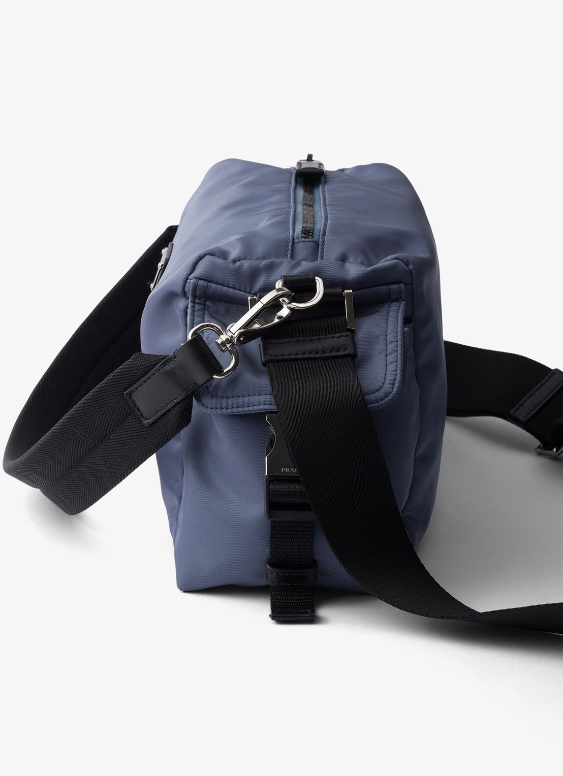 Prada Explore Re-Nylon schoudertas met leren details - detail 3 donkerblauw