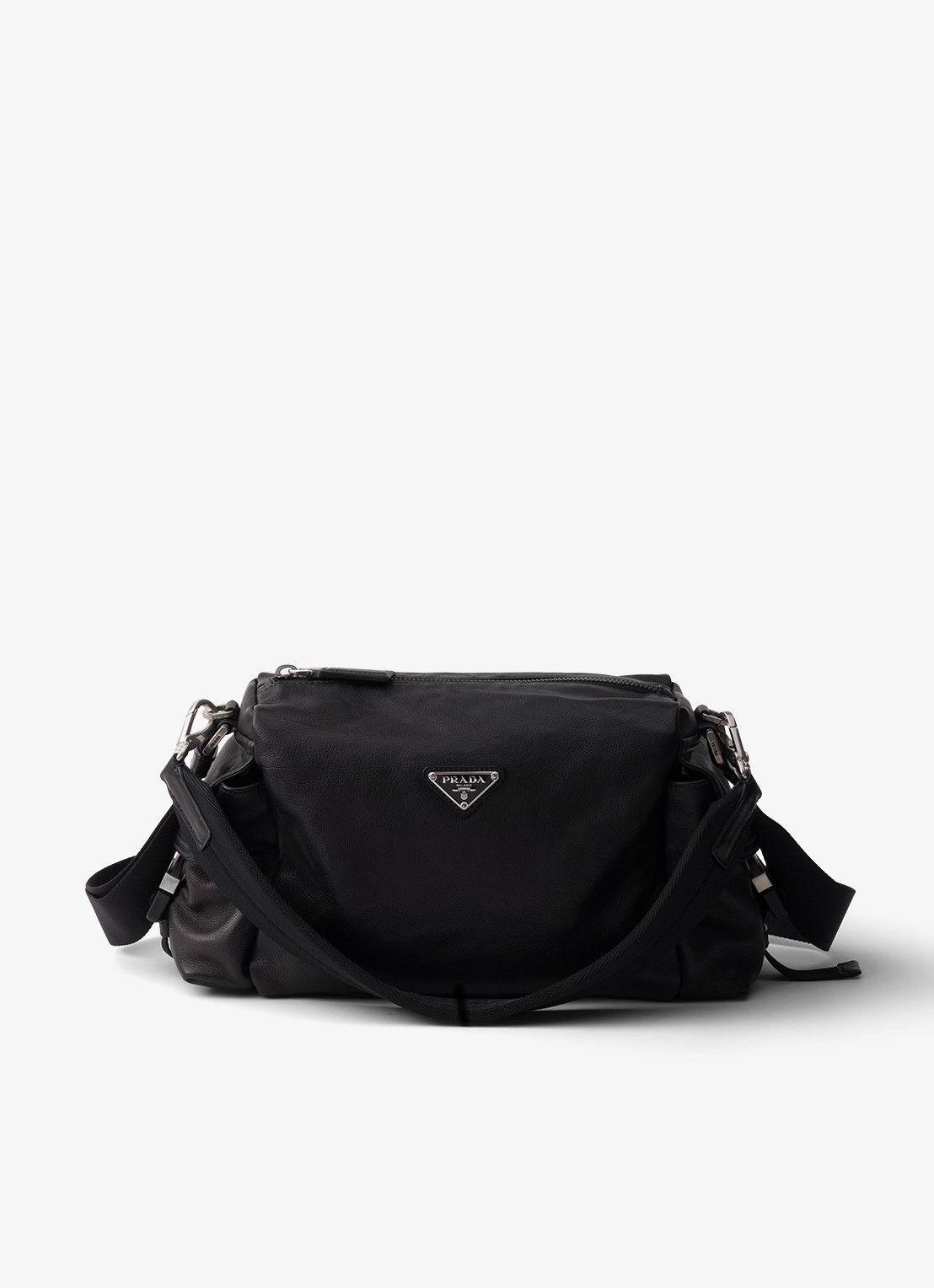 Prada Explore schoudertas van leer - voorkant 5 zwart
