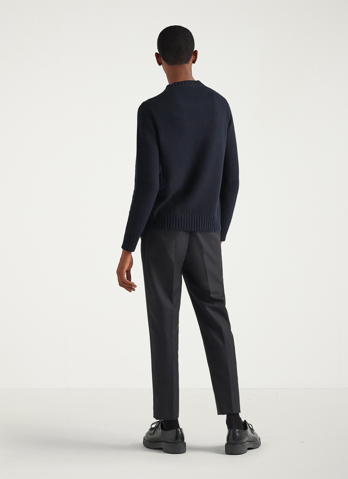 Prada Fijngebreide pullover in kasjmierblend - achterkant 5 donkerblauw