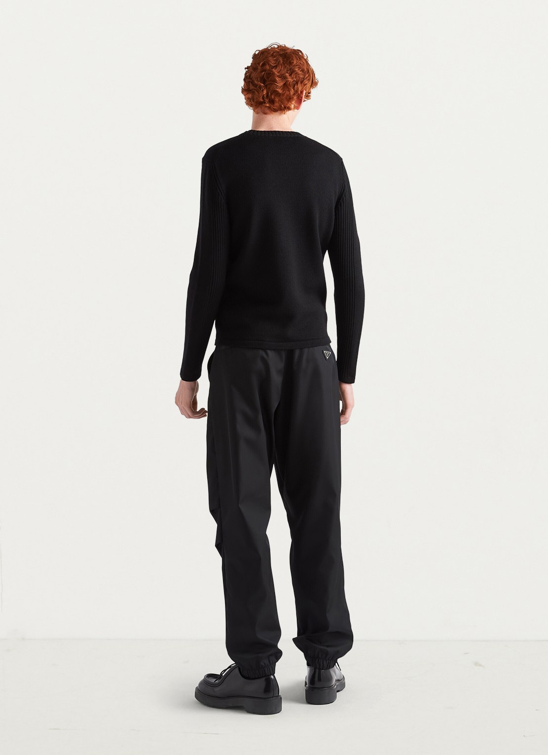 Prada Fijngebreide pullover van scheerwol met borstzak - detail 3 zwart