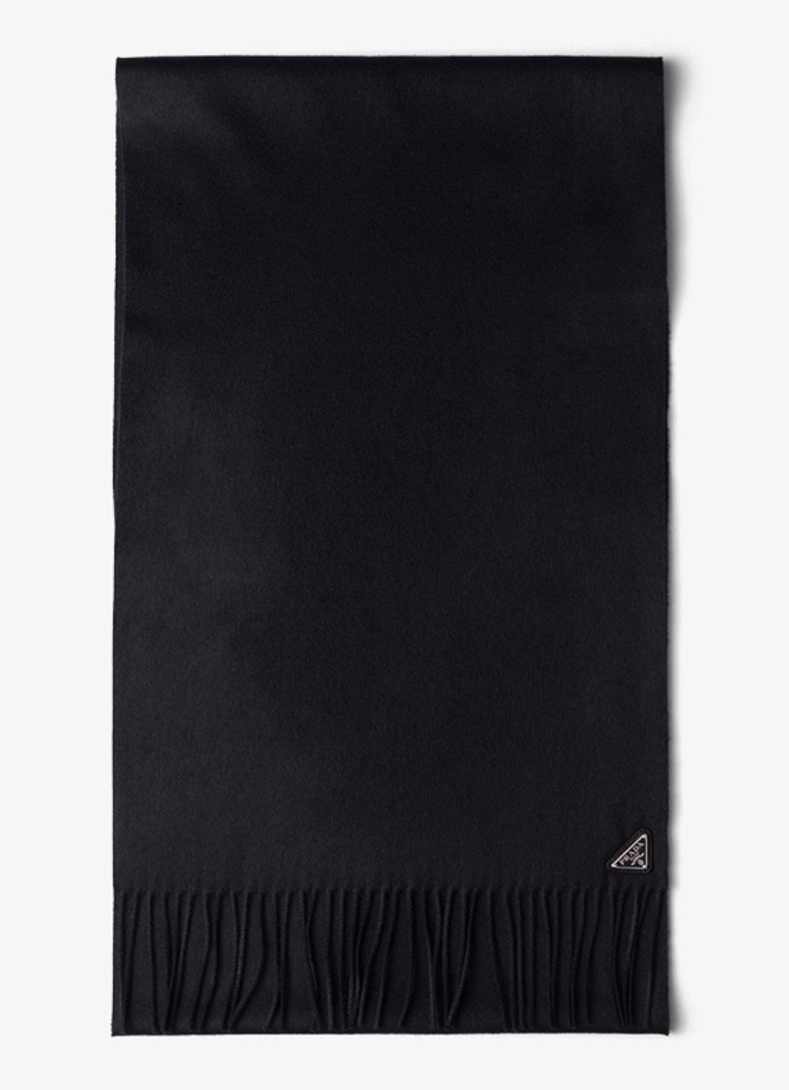 Prada Fijngebreide sjaal in zijdeblend 170 x 35 cm - voorkant zwart