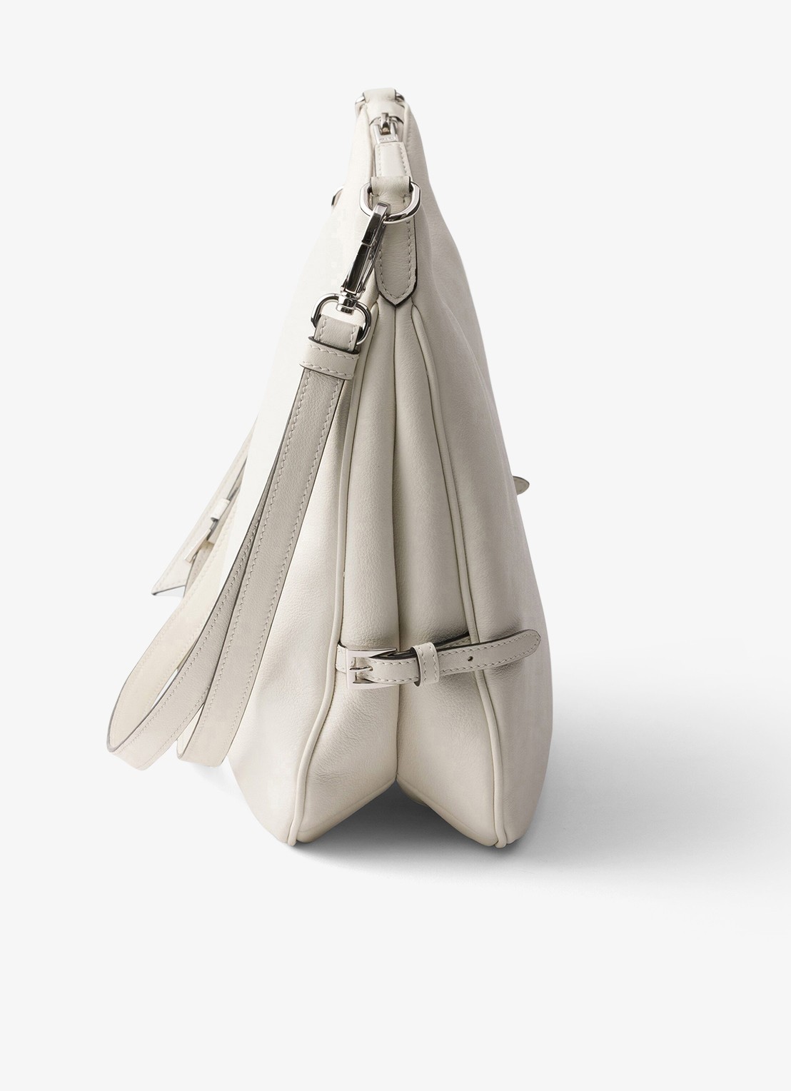 Prada Fold Large schoudertas van kalfsleer - detail 3 gebroken wit