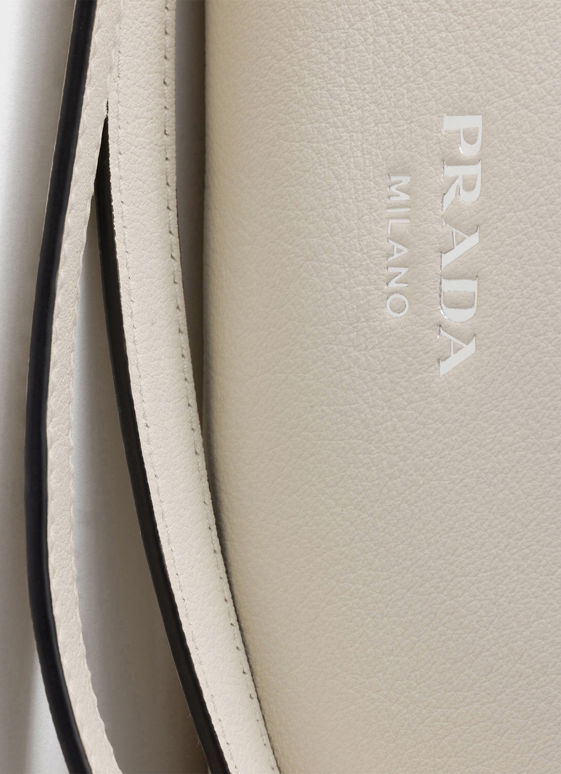 Prada Fold Large schoudertas van kalfsleer - detail 5 gebroken wit