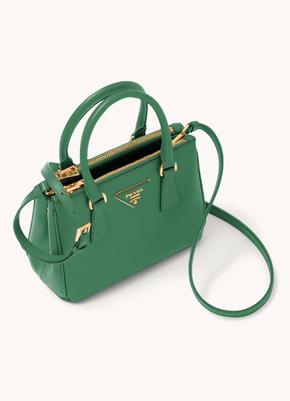Prada Galleria handtas van kalfsleer - detail 3 groen