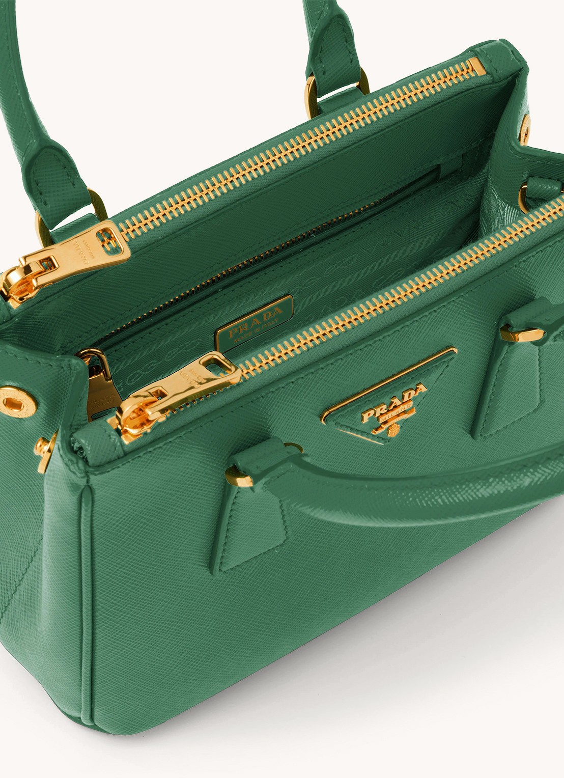 Prada Galleria handtas van kalfsleer - detail 5 groen