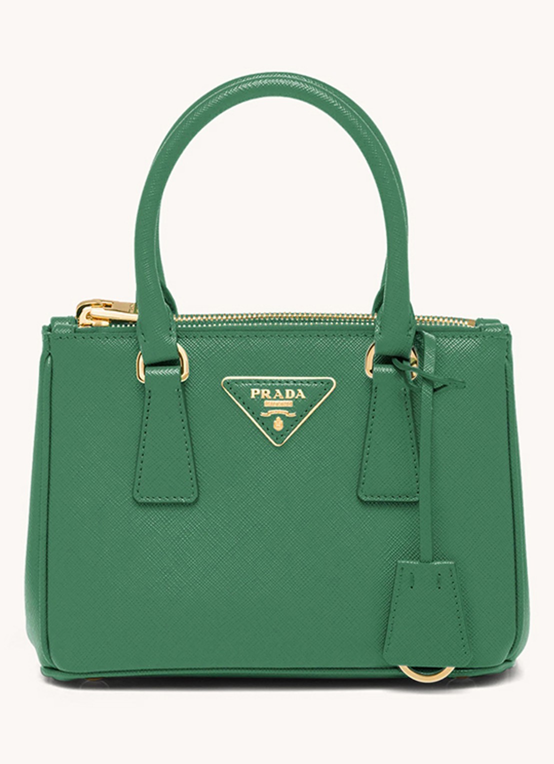 Prada Galleria handtas van kalfsleer - voorkant groen