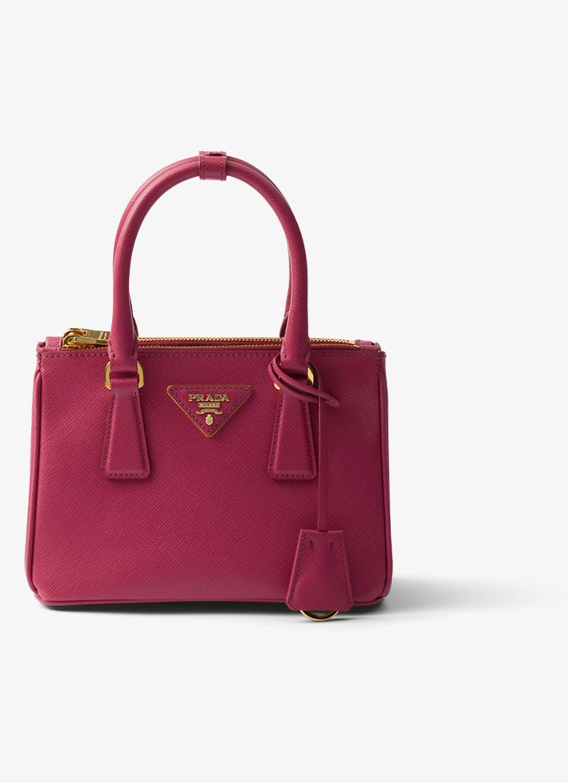 Prada Galleria handtas van kalfsleer - voorkant 2 donkerroze