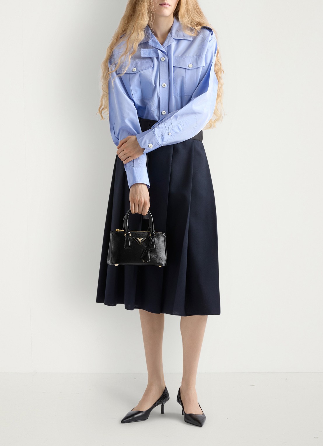 Prada Galleria handtas van lakleer - voorkant 6 zwart