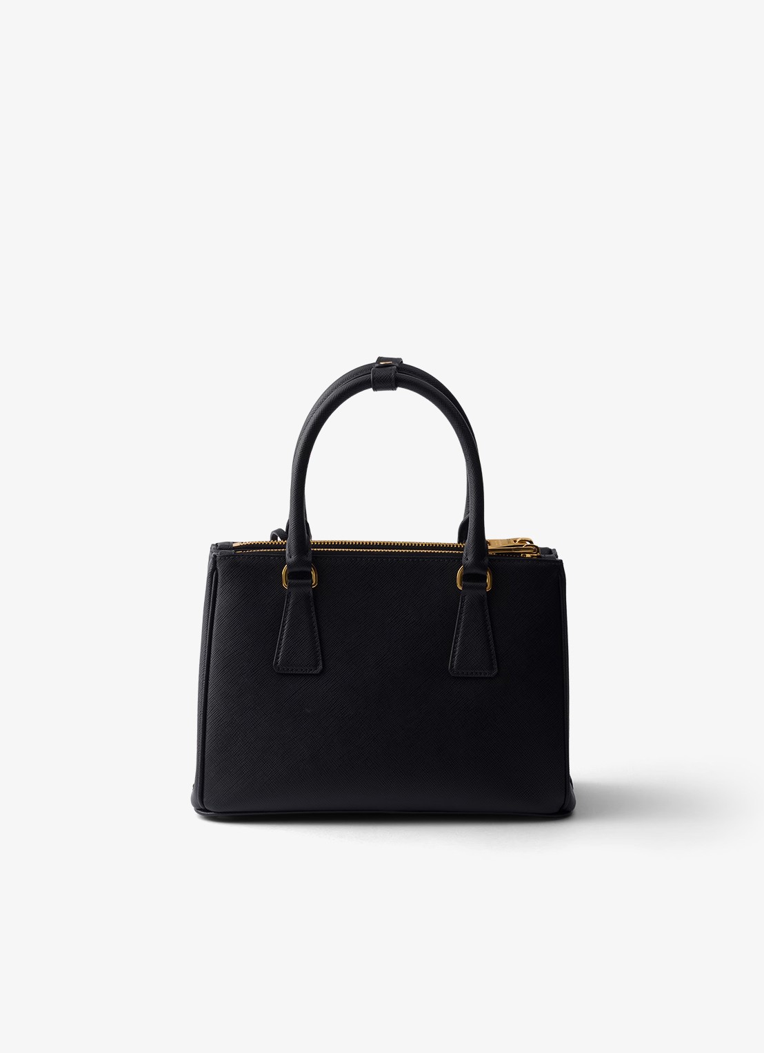 Prada Galleria handtas van leer met afneembare schouderriem - achterkant 3 zwart