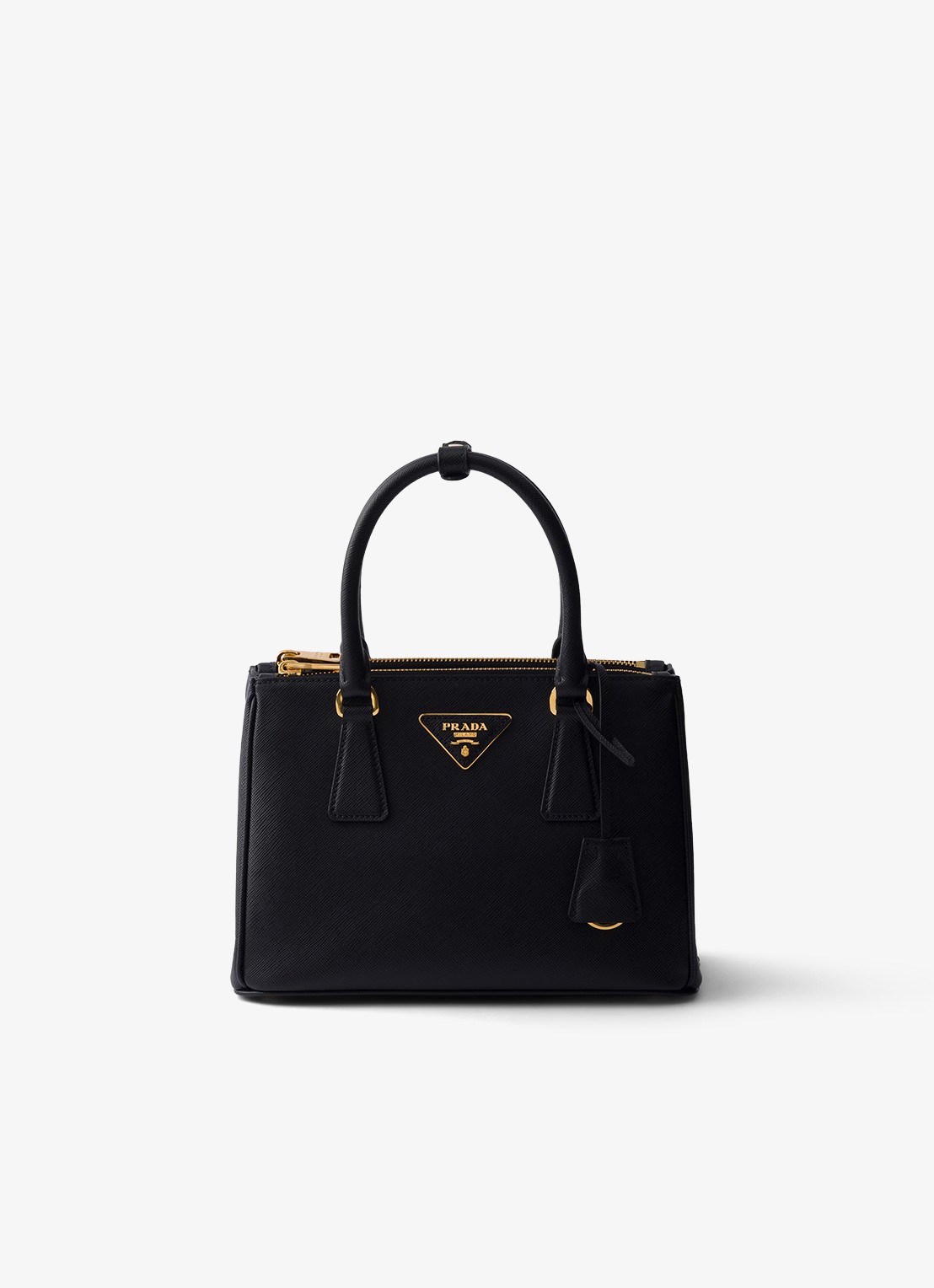 Prada Galleria handtas van leer met afneembare schouderriem - voorkant zwart