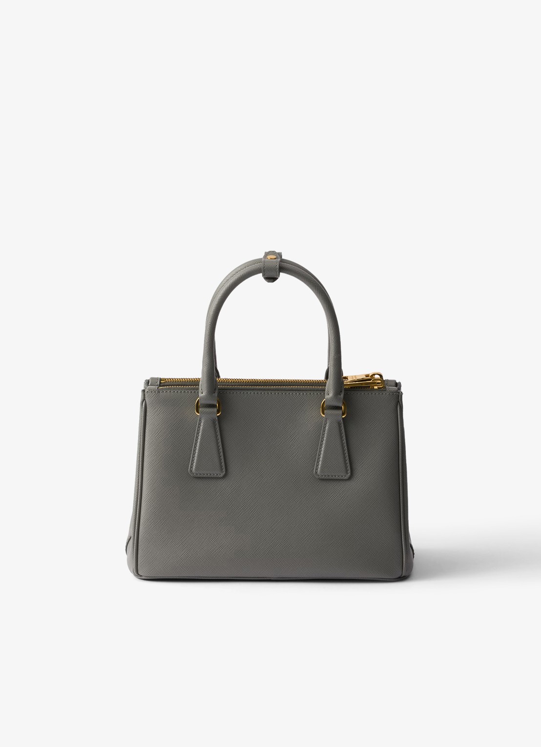 Prada Galleria handtas van leer met afneembare schouderriem - achterkant 5 donkergrijs