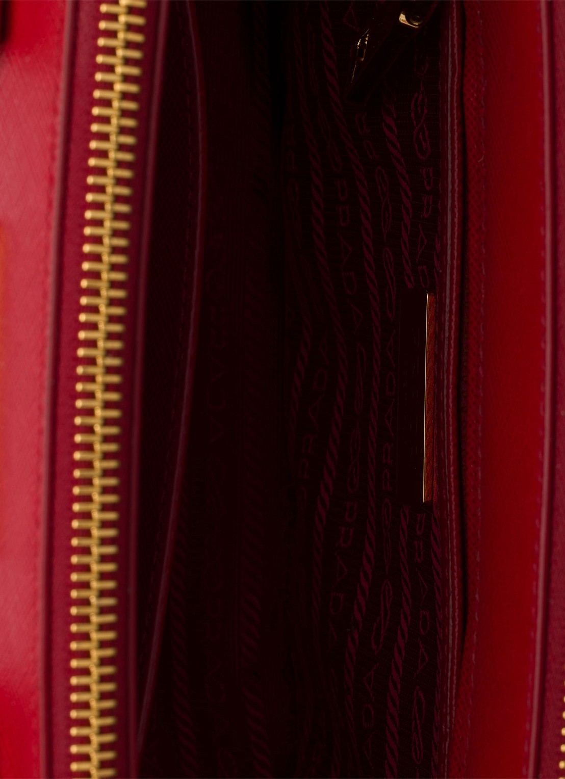 Prada Galleria handtas van leer met afneembare schouderriem - detail 5 rood