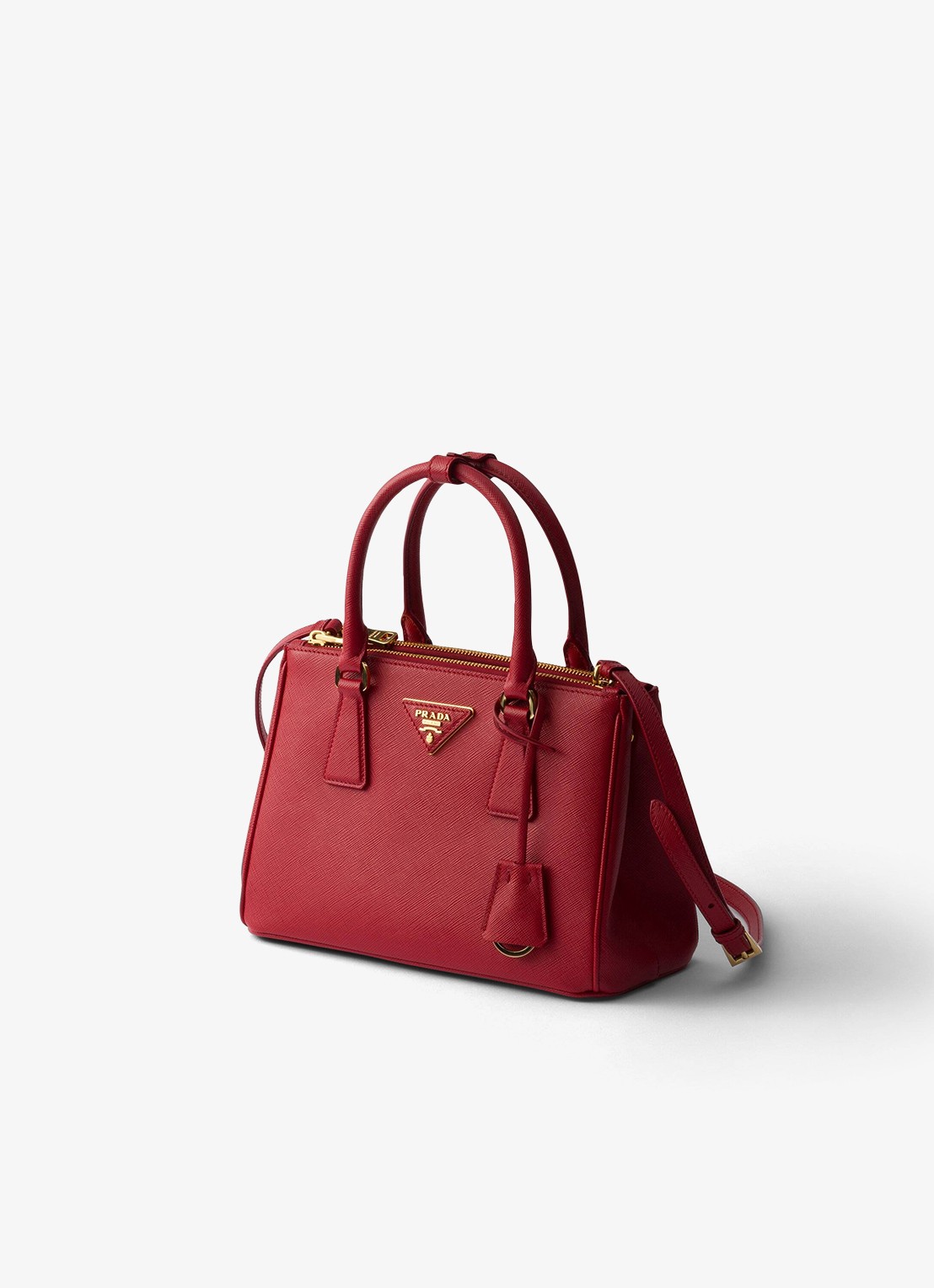 Prada Galleria handtas van leer met afneembare schouderriem - voorkant 2 rood