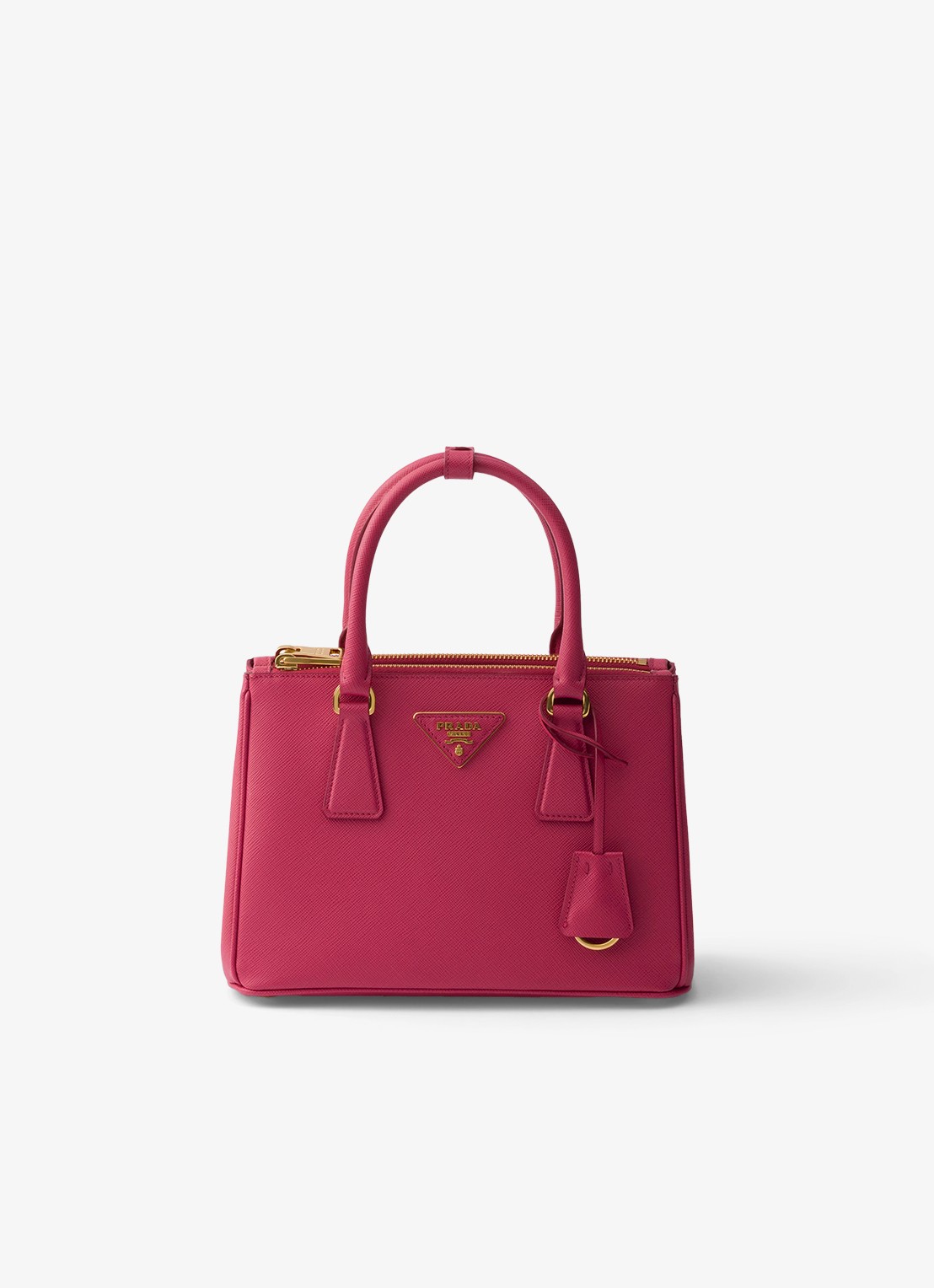 Prada Galleria handtas van leer met afneembare schouderriem - voorkant 2 donkerroze