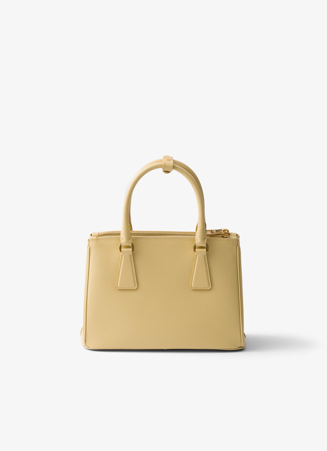 Prada Galleria handtas van leer met afneembare schouderriem - achterkant 5 geel