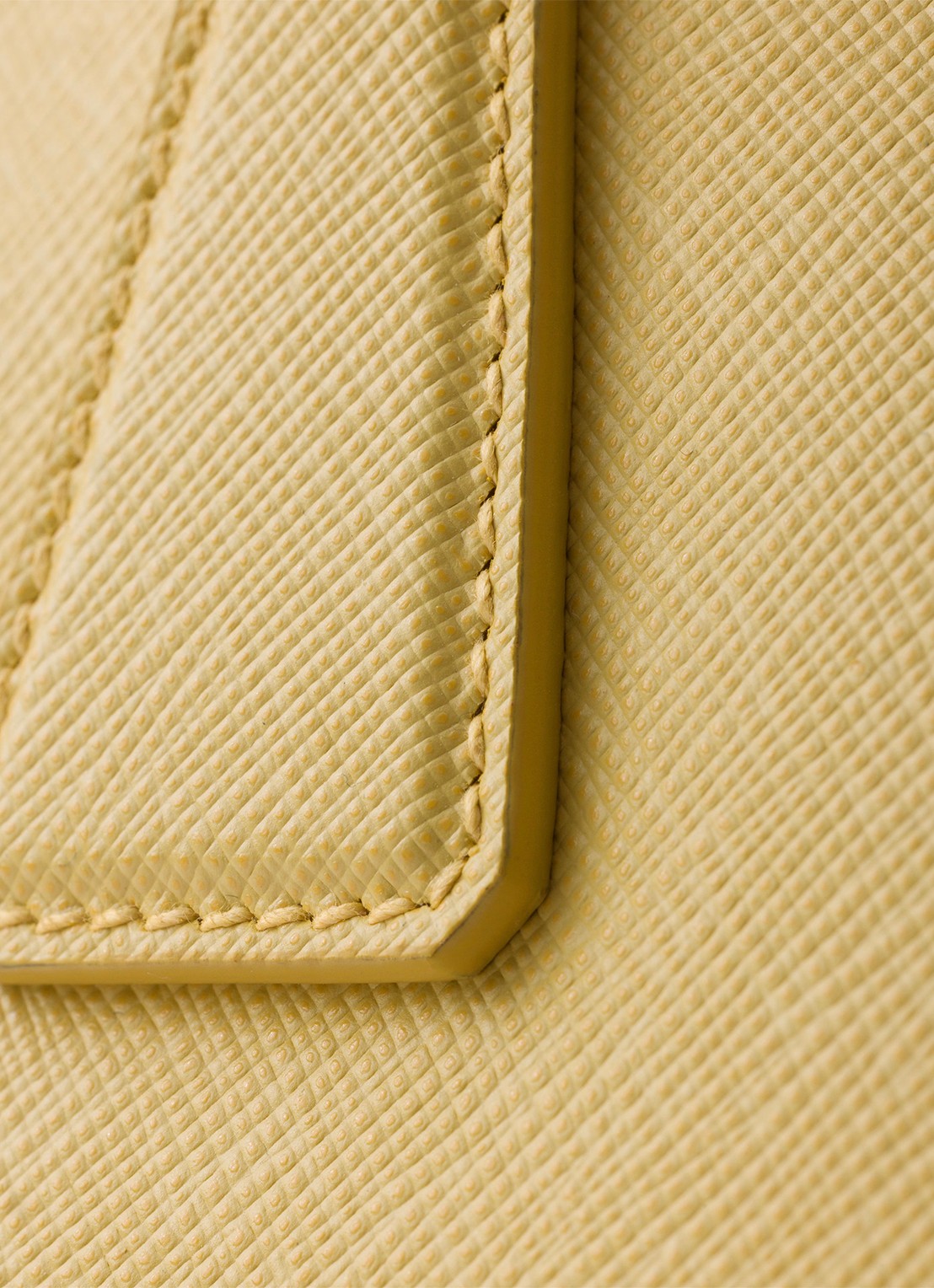 Prada Galleria handtas van leer met afneembare schouderriem - detail 2 geel