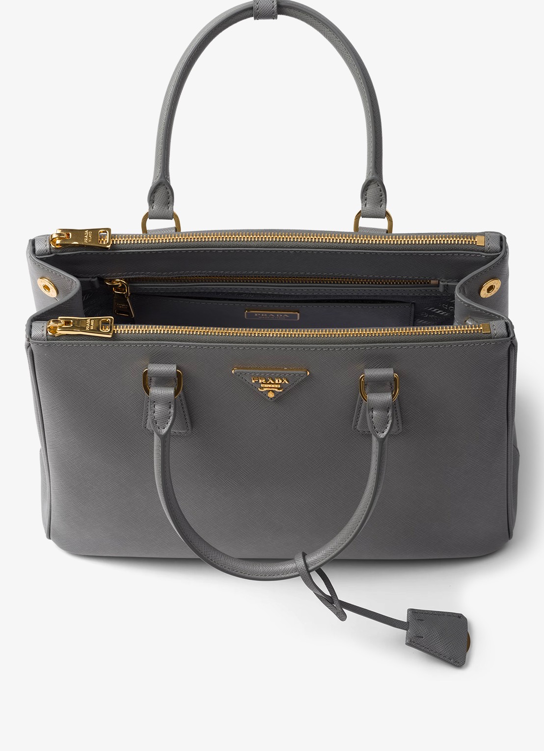 Prada Galleria handtas van leer - detail 4 grijs