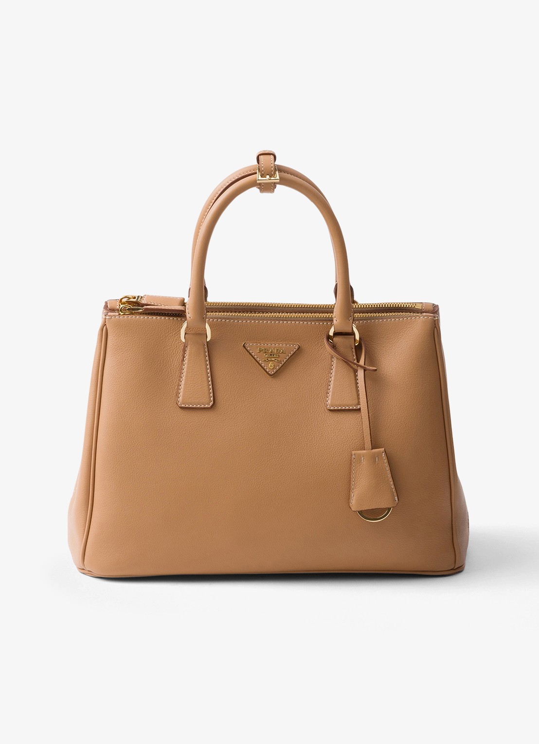Prada Galleria Large handtas van kalfsleer - voorkant camel