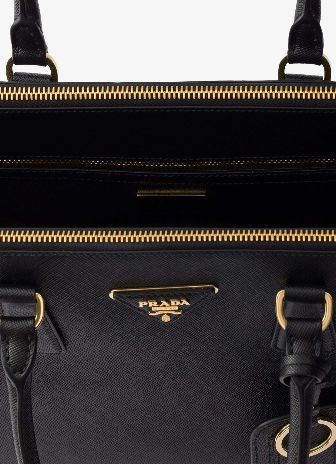 Prada Galleria Large handtas van kalfsleer - detail 5 zwart