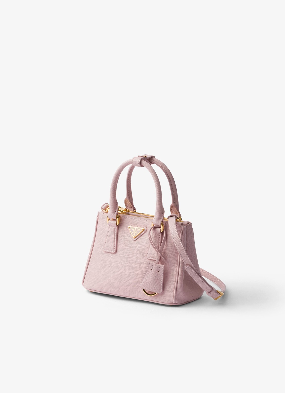 Prada Galleria Micro handtas van leer - voorkant 3 oudroze