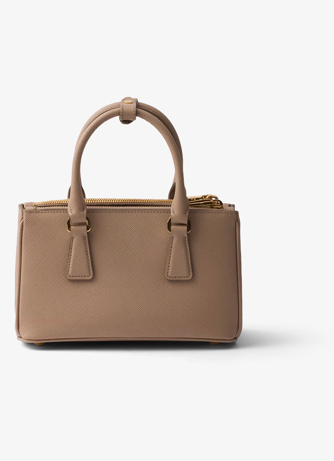 Prada Galleria Mini handtas van kalfsleer - achterkant lichtbruin