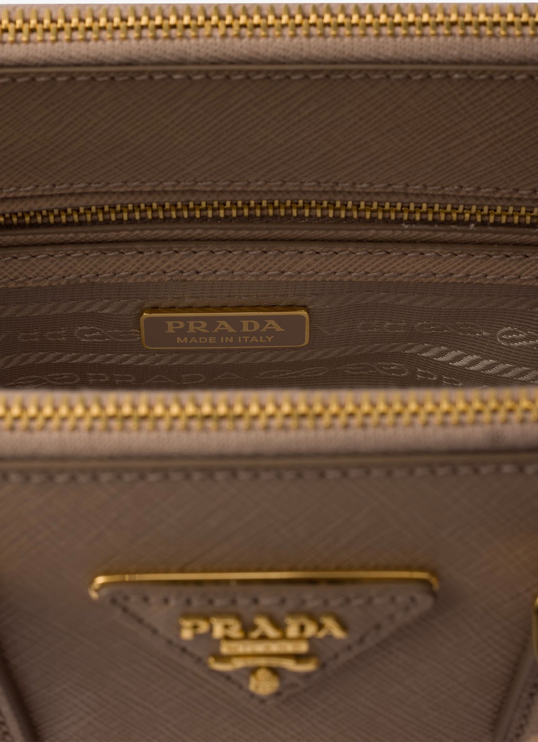 Prada Galleria Mini handtas van kalfsleer - detail 4 lichtbruin