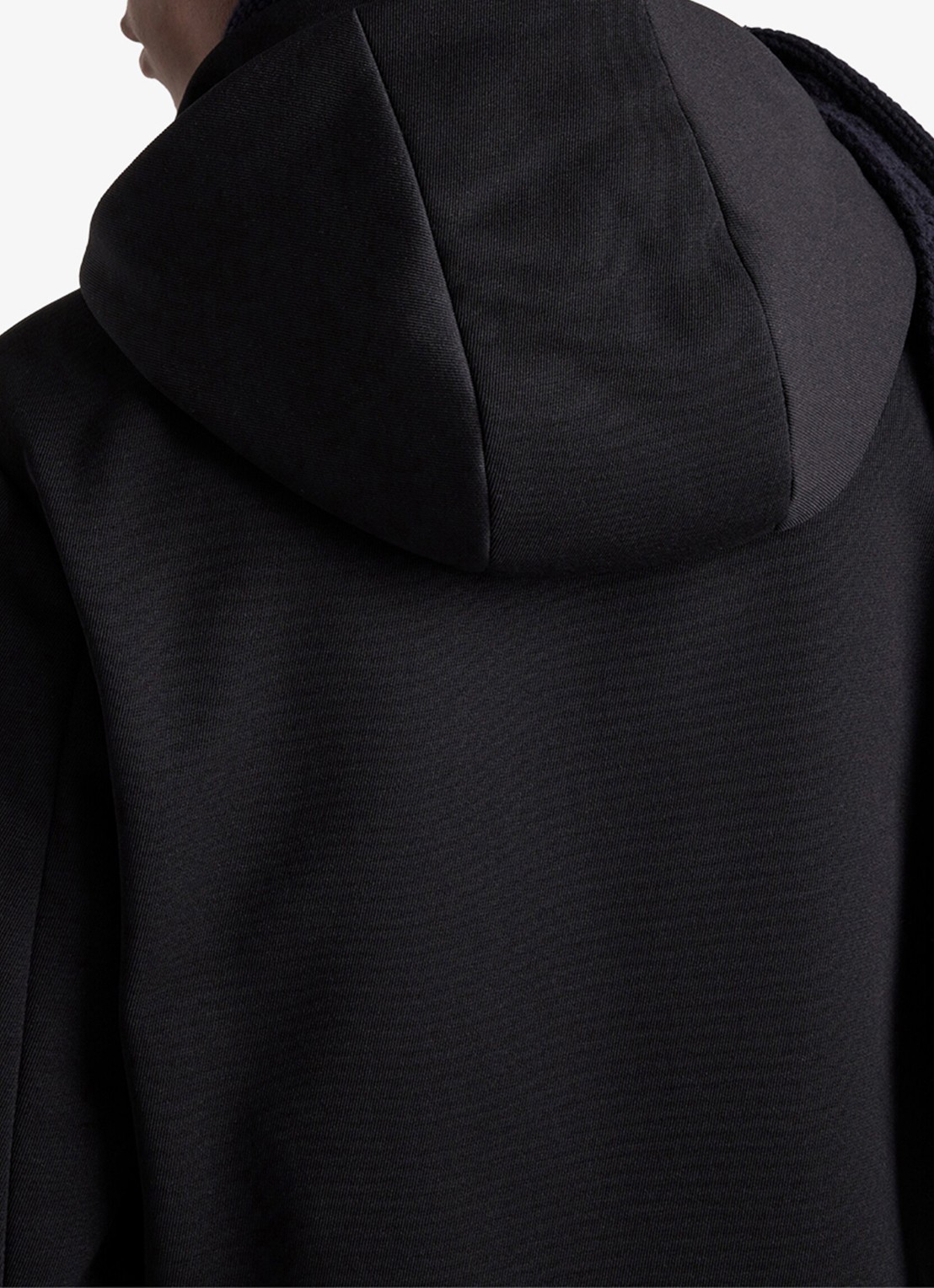Prada Gewatteerd jack in scheerwolblend met afneembare capuchon - detail 3 zwart