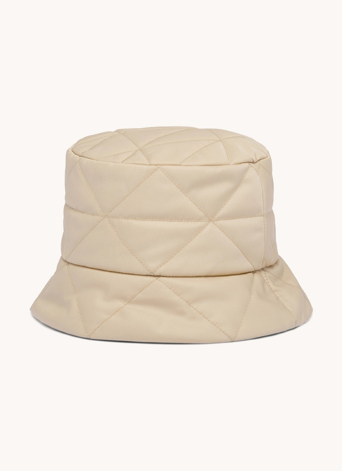 Prada Gewatteerde bucket hoed met logo - achterkant 3 gebroken wit
