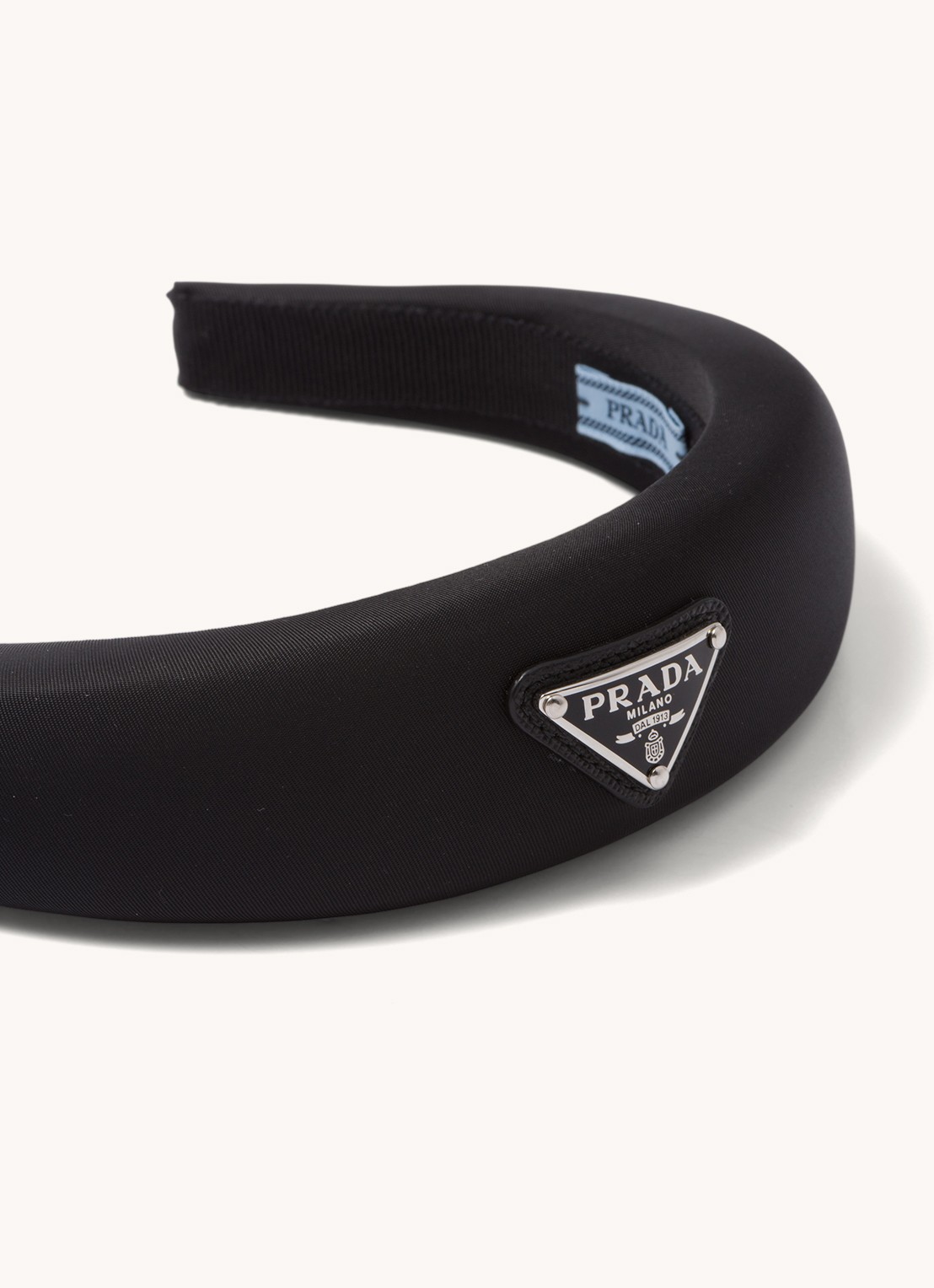 Prada Haarband met logo - achterkant zwart