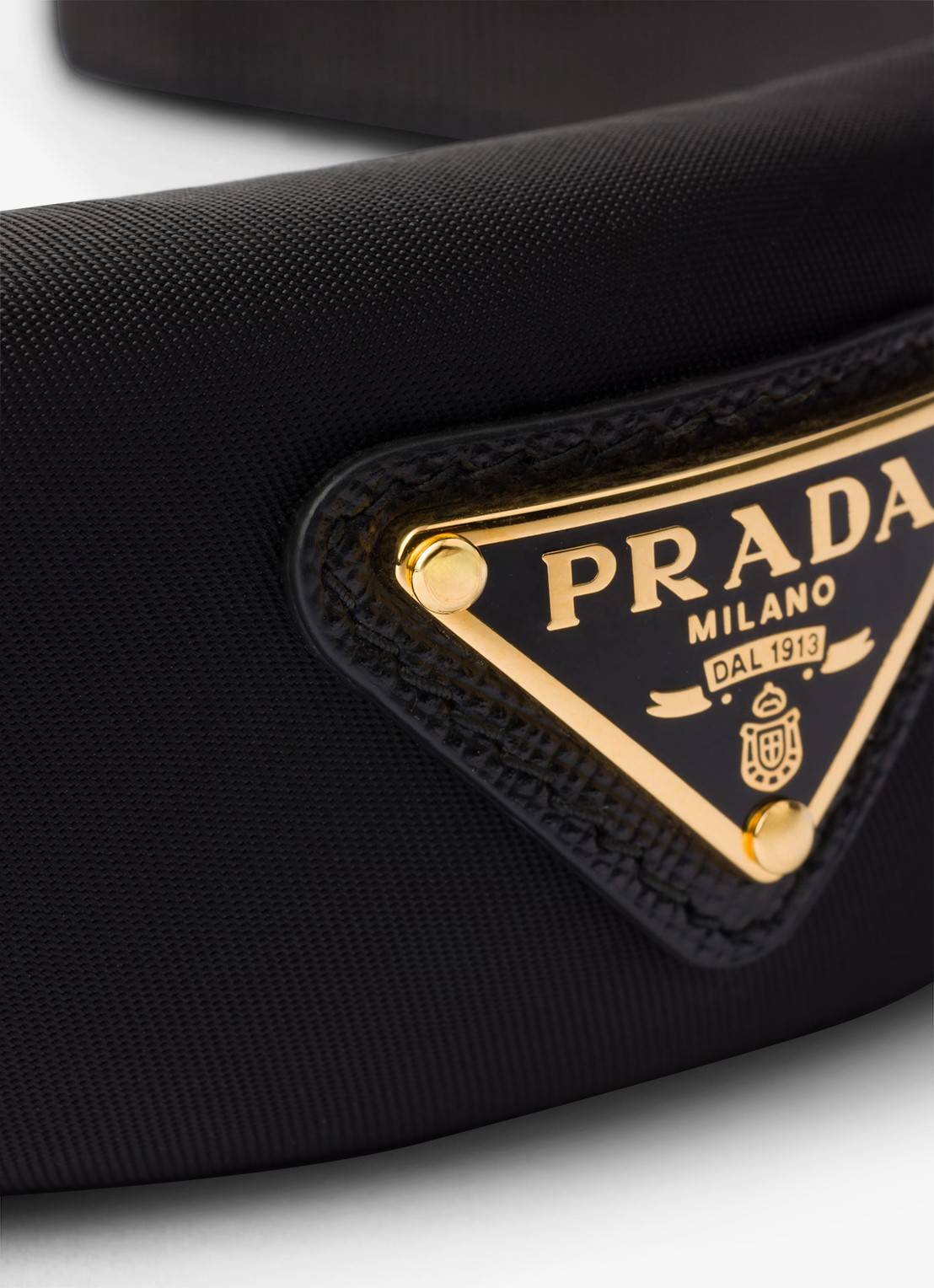 Prada Haarband met logo - detail diepzwart