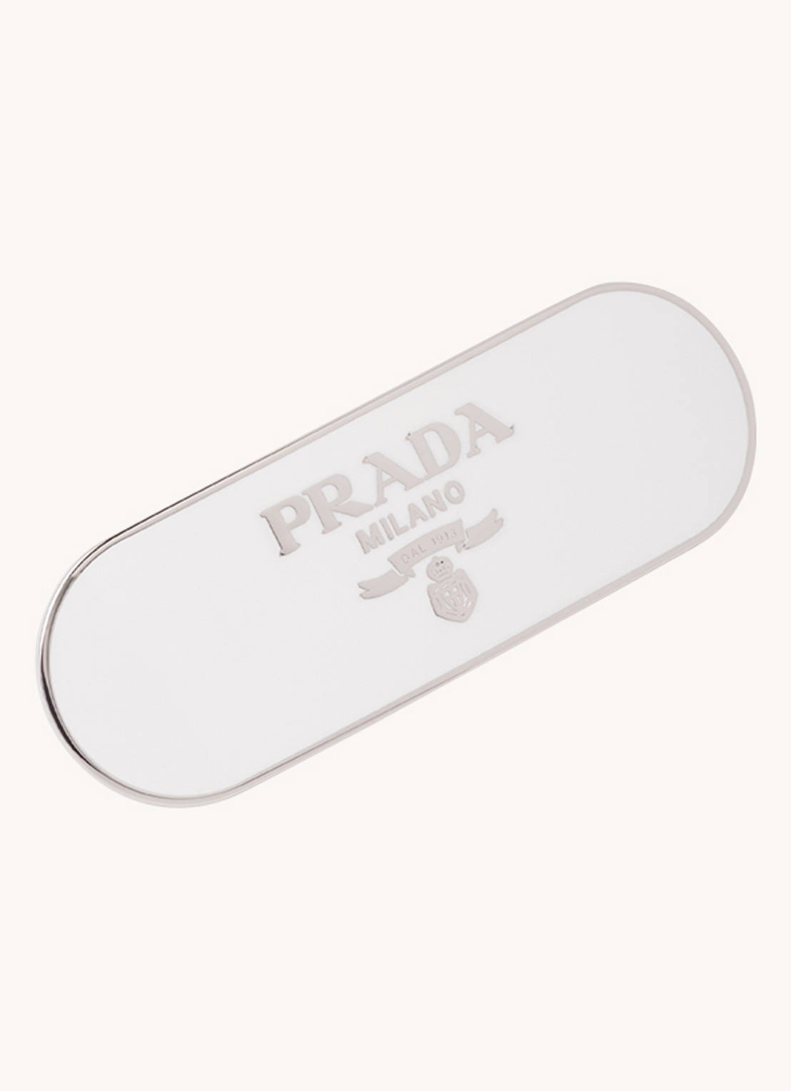 Prada Haarclip met logo - achterkant wit