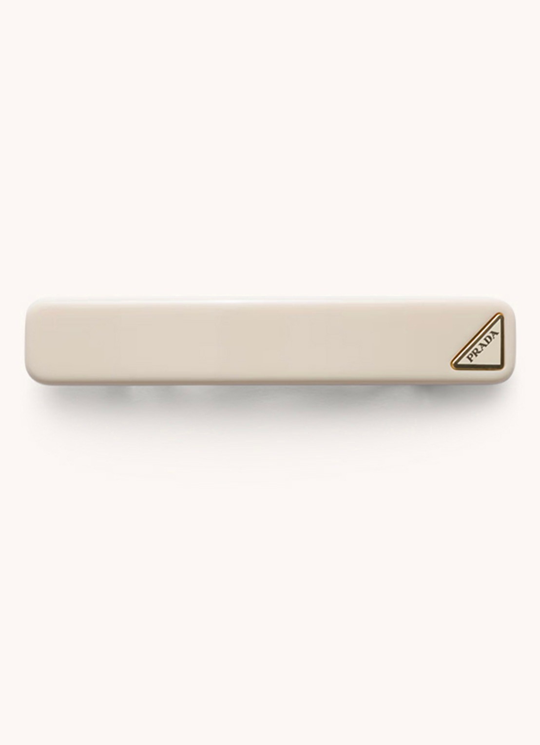 Prada Haarclip met logo - voorkant gebroken wit