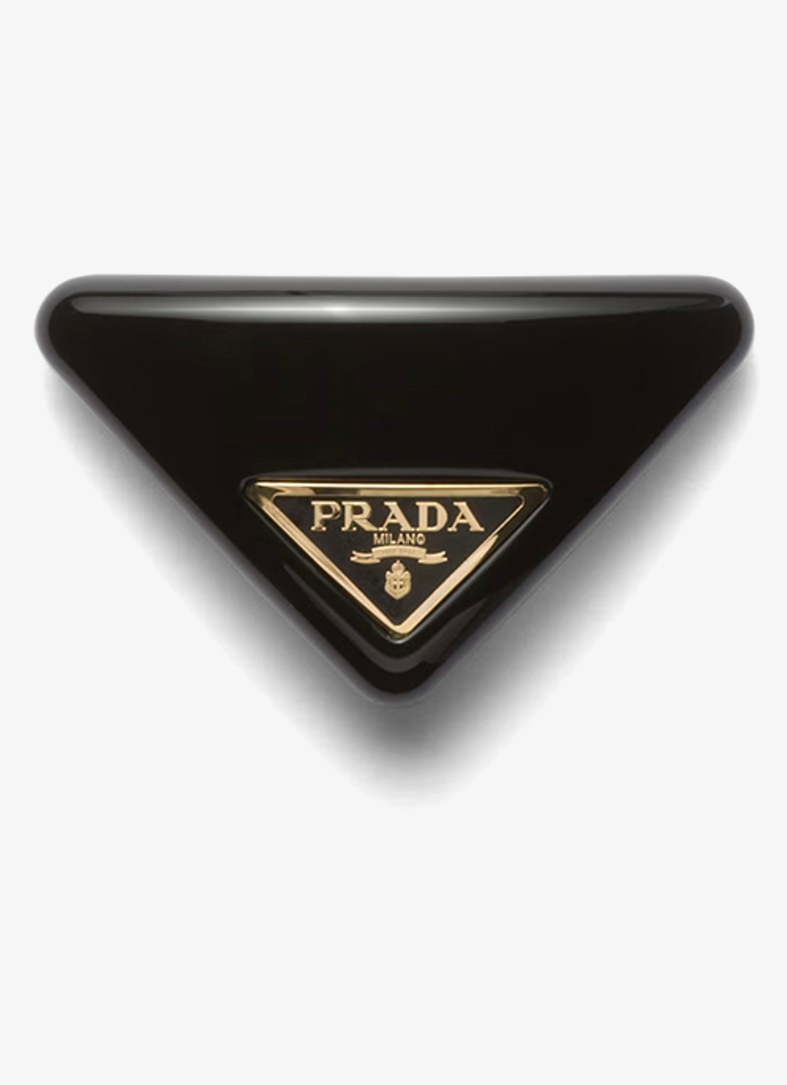 Prada Haarclip met logo - voorkant zwart