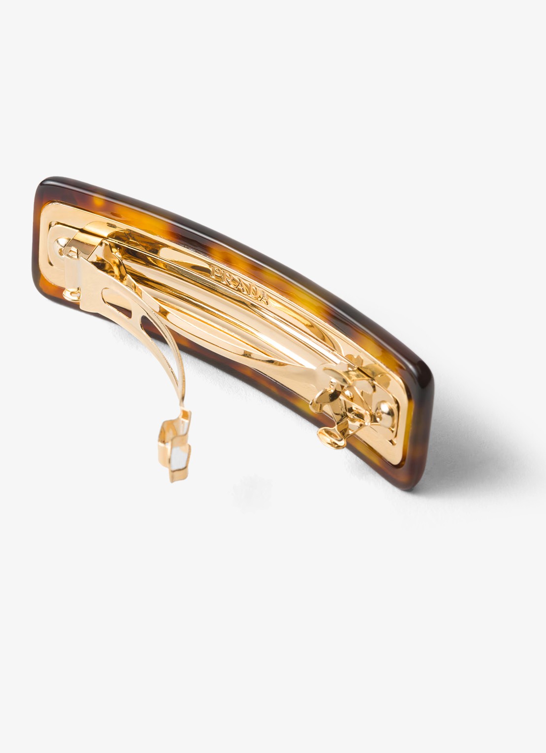 Prada Haarclip met logo - detail 2 bruin