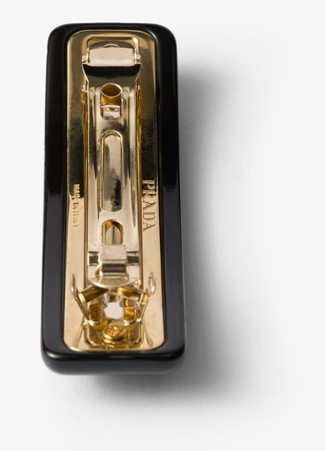 Prada Haarclip met logo - achterkant 2 zwart