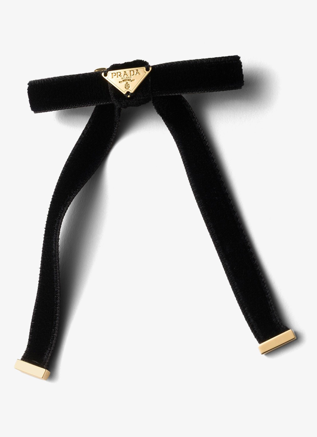 Prada Haarspeld van fluweel set van 2 - detail zwart