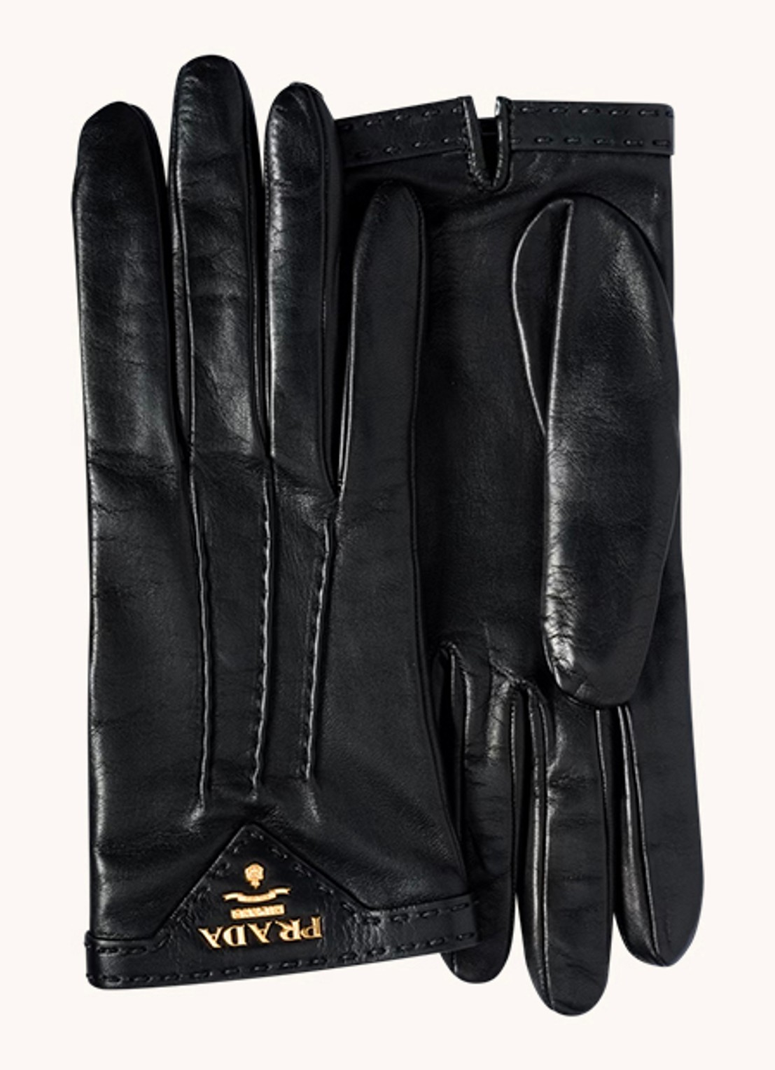 Prada Handschoenen van leer - voorkant 2 zwart