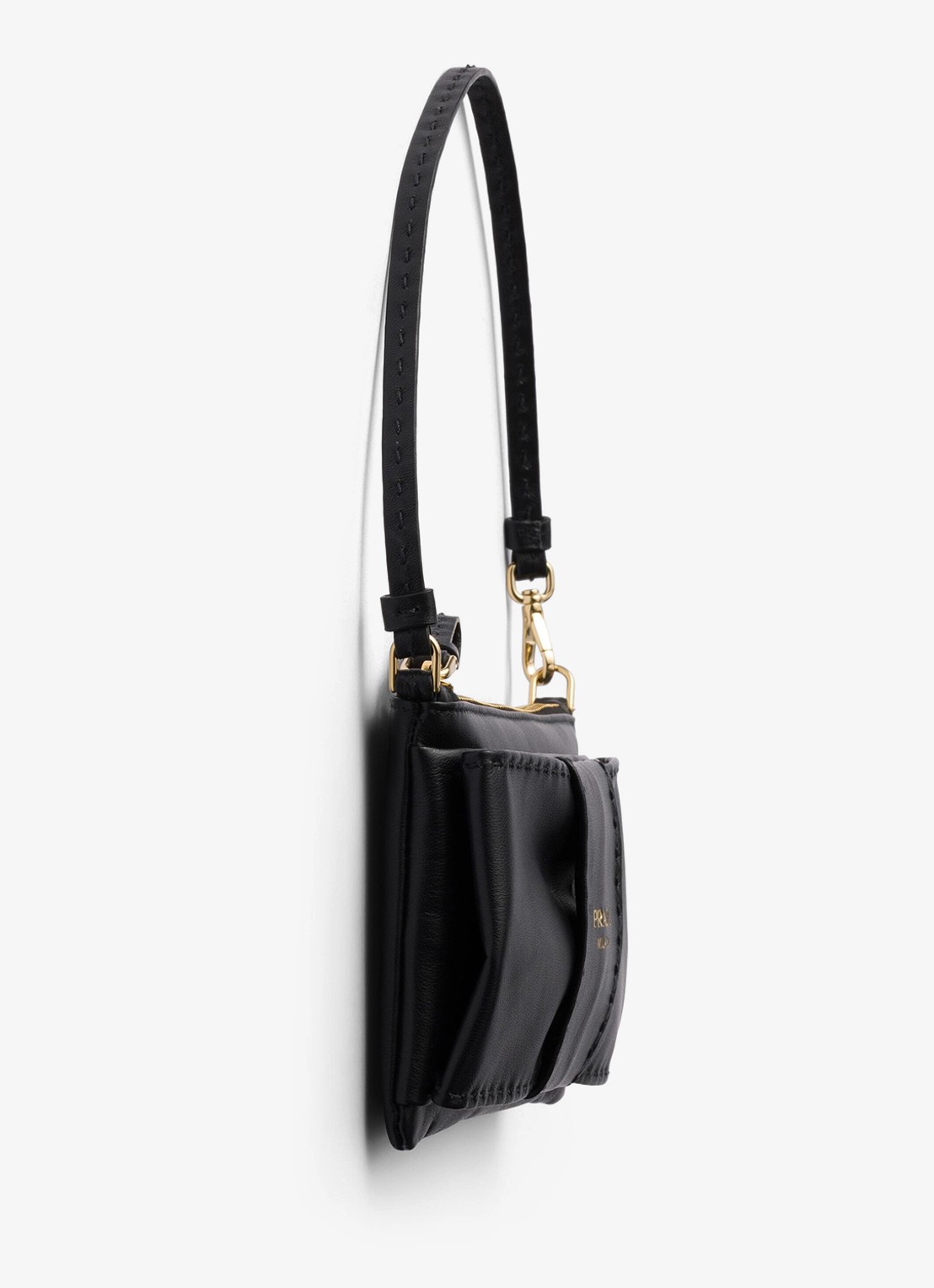 Prada Handtas van lamsleer - detail zwart