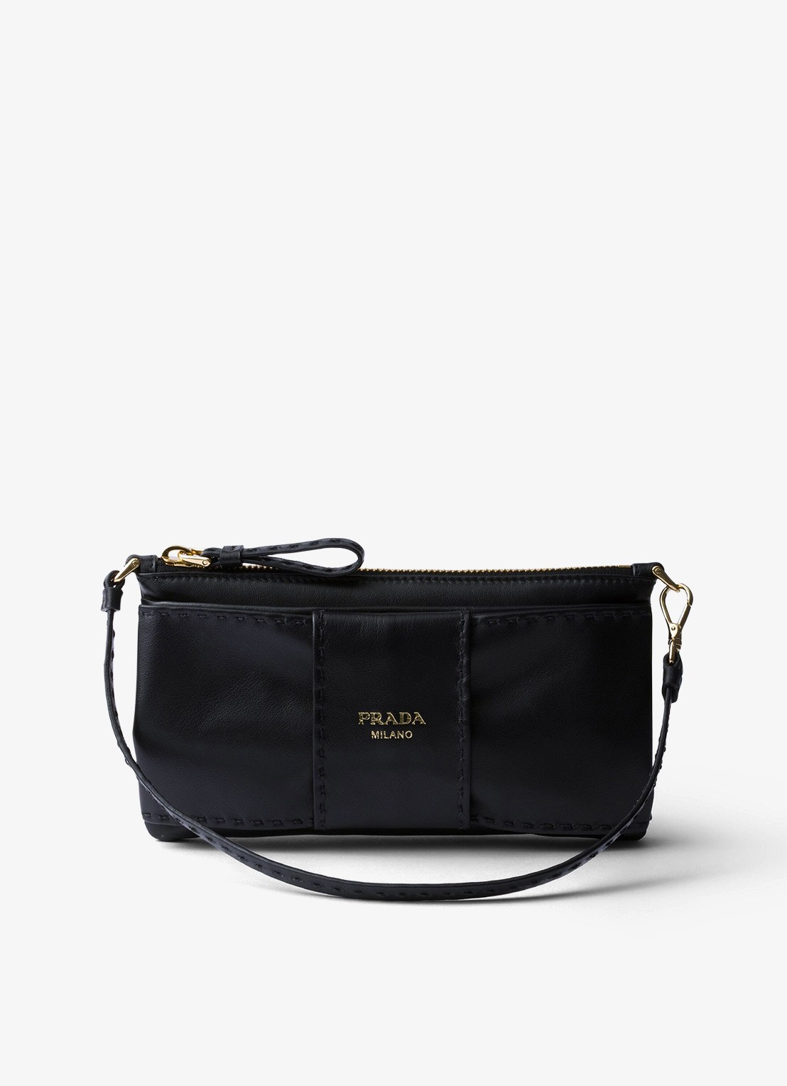 Prada Handtas van lamsleer - voorkant 4 zwart