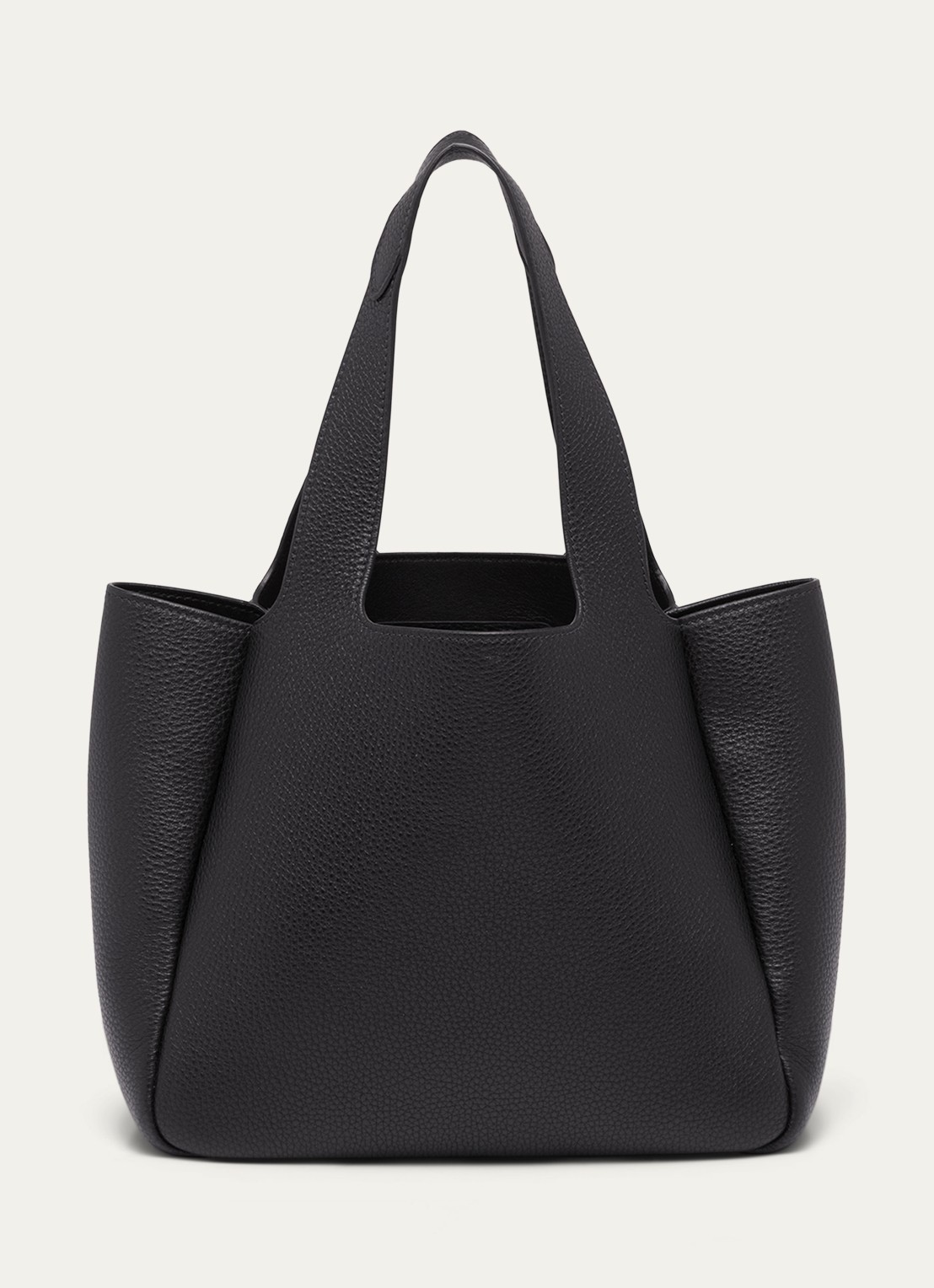 Prada Handtas van leer met logo - detail 4 zwart