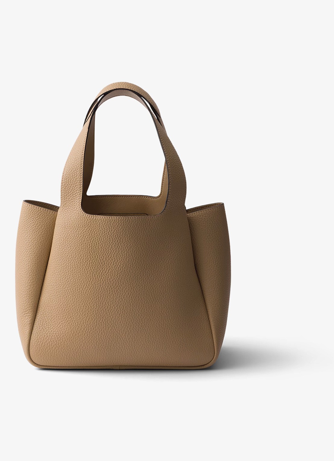 Prada Handtas van leer met logo - achterkant 4 beige