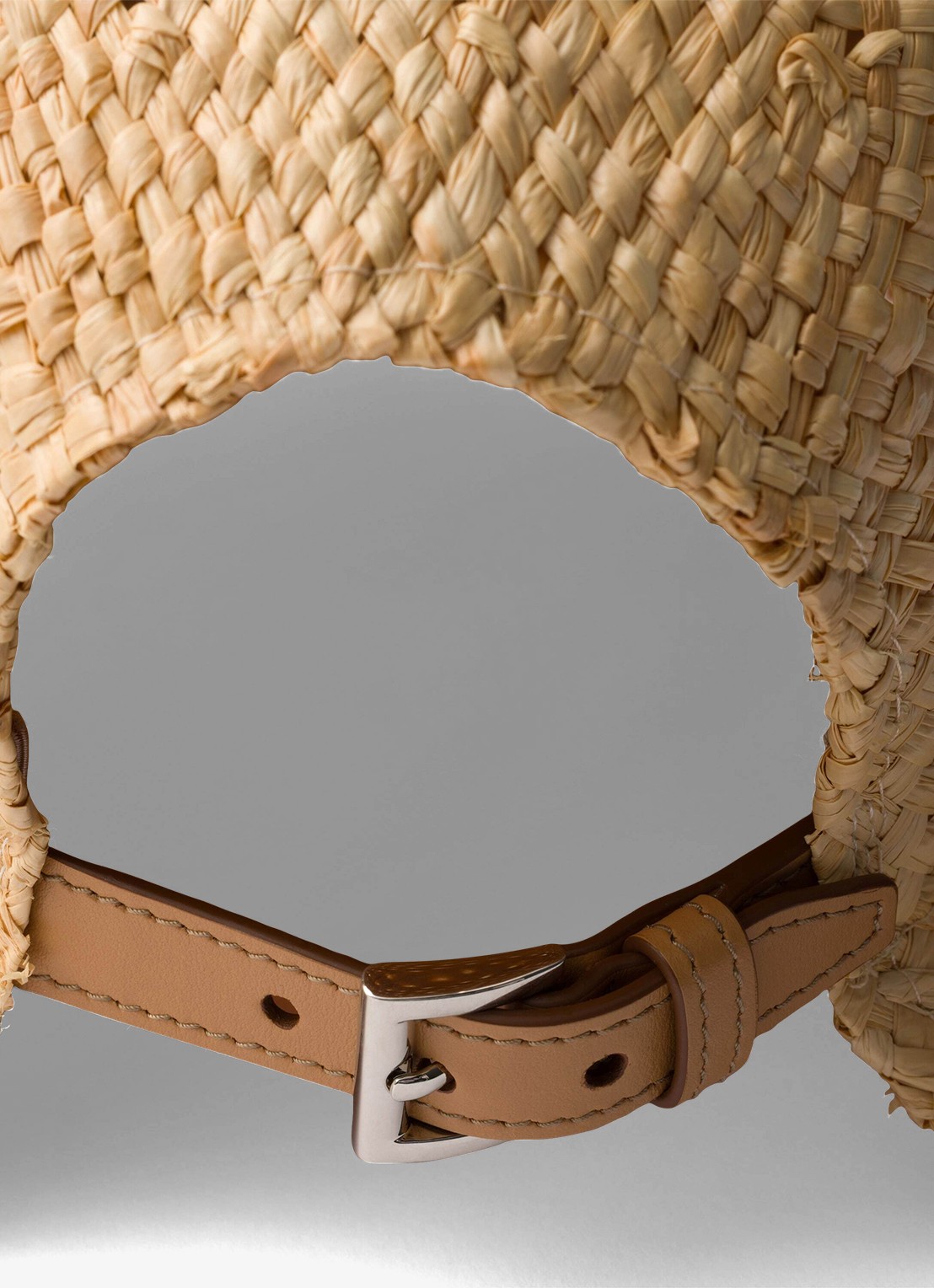 Prada Hoed van raffia met logoborduring - detail 3 beige
